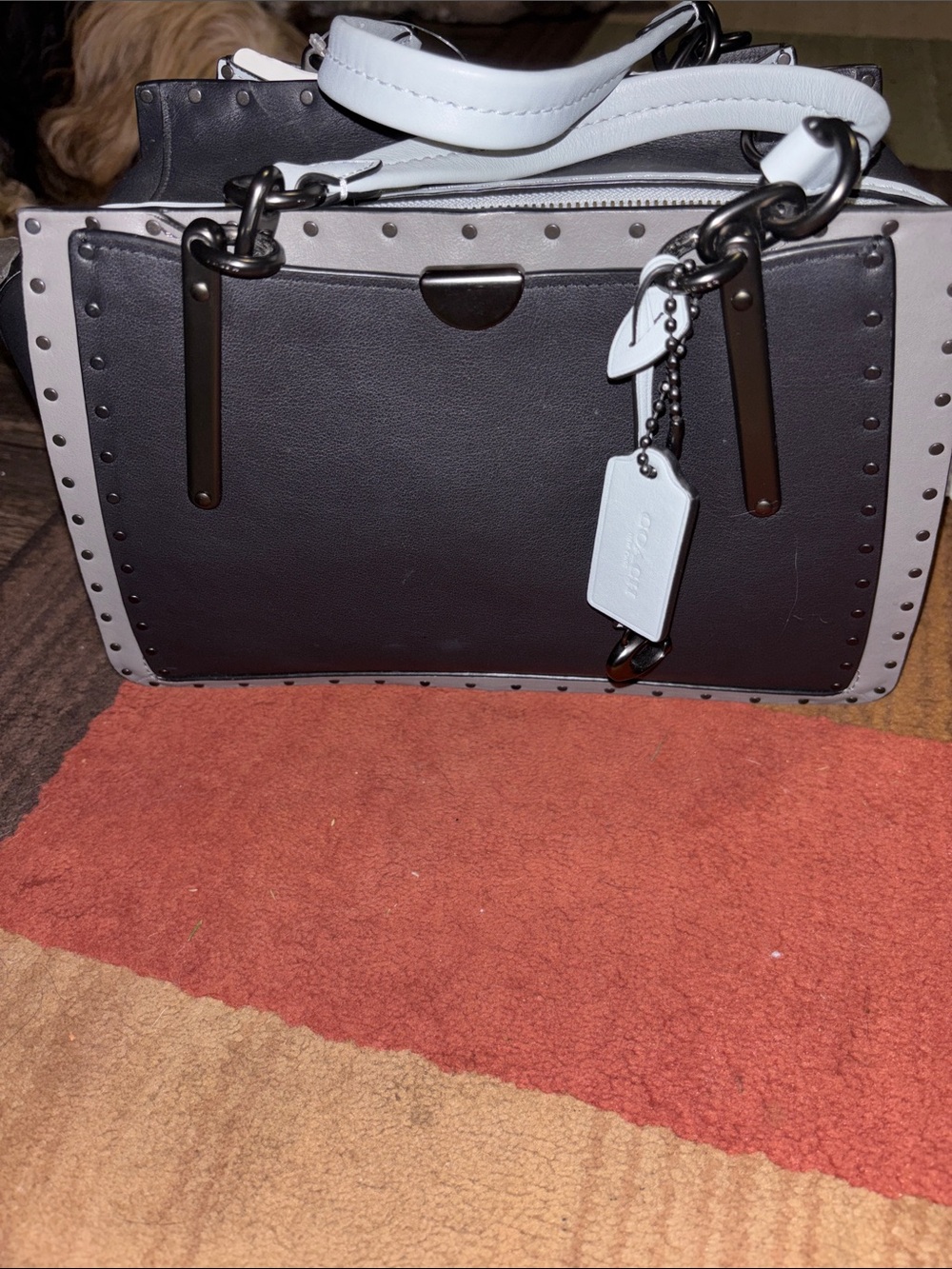 Coach Dreamer Two-Tone Blue Leather Satchel